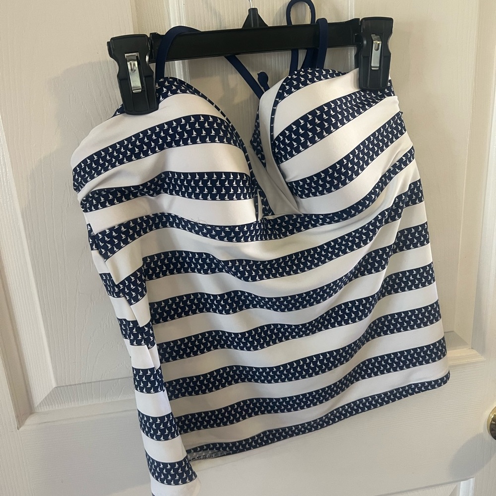 Bandeau Tankini Top sailboat print
